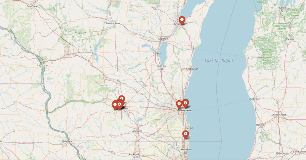 Map of the most expensive suburbs in Wisconsin