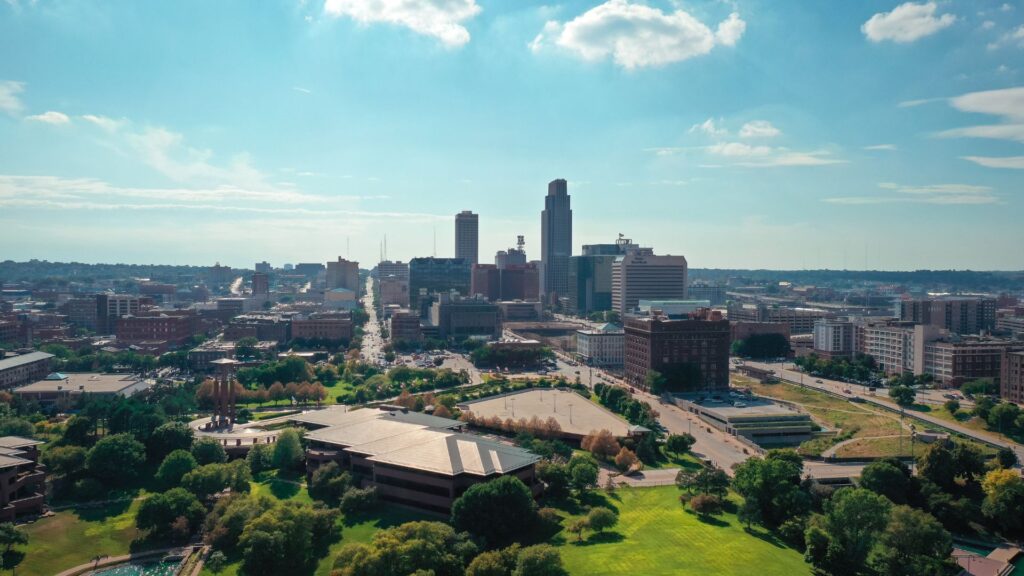 Aerial view of Omaha, Nebraska