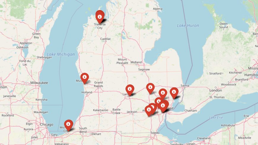 Map of the most expensive suburbs in Michigan